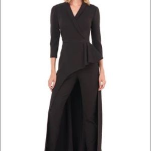 NWT Kay Unger size 10 black 3/4 sleeve jumpsuit